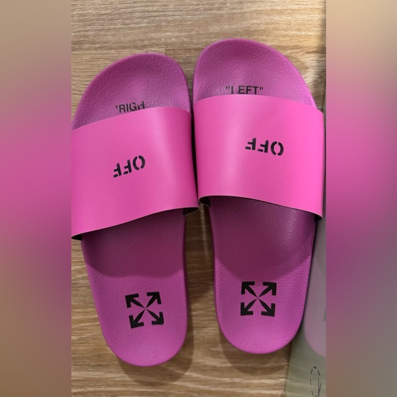 Off-White Fucshia/pink slides size 39/womens 9 - Picture 2 of 10